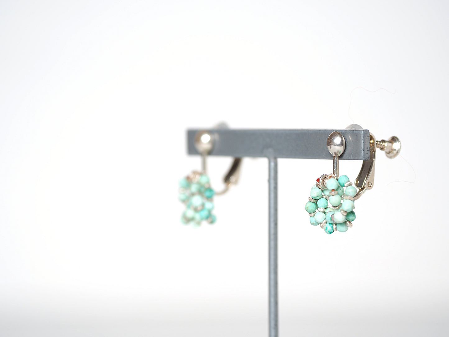 -Chrysocolla- 'beads hoop' studs & earrings