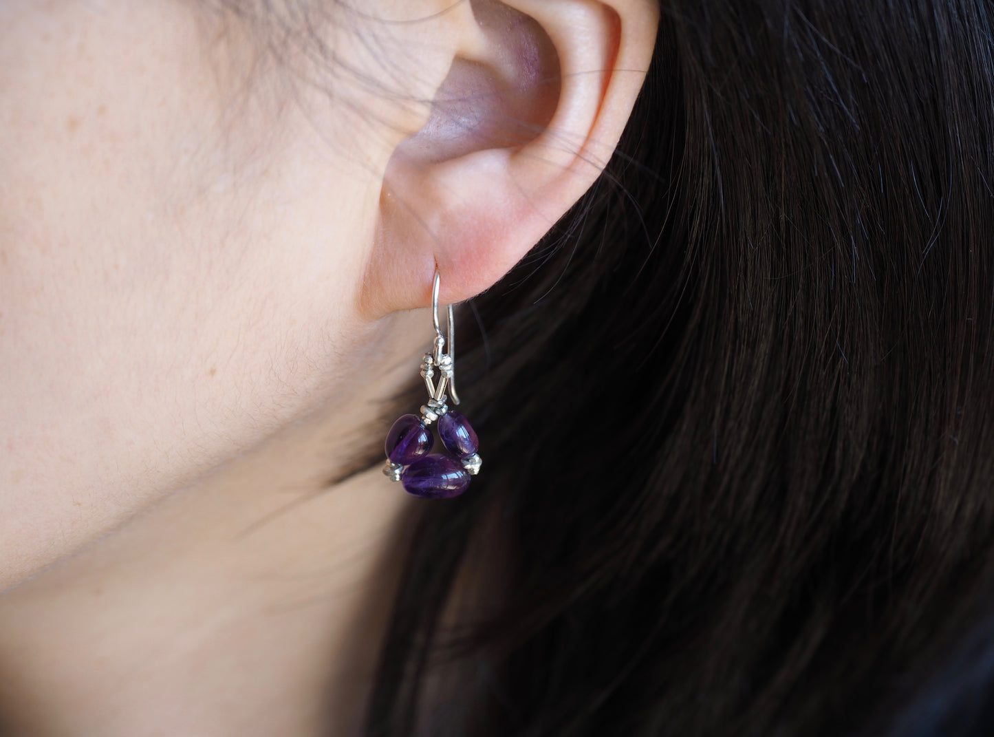 amethyst silver earrings 