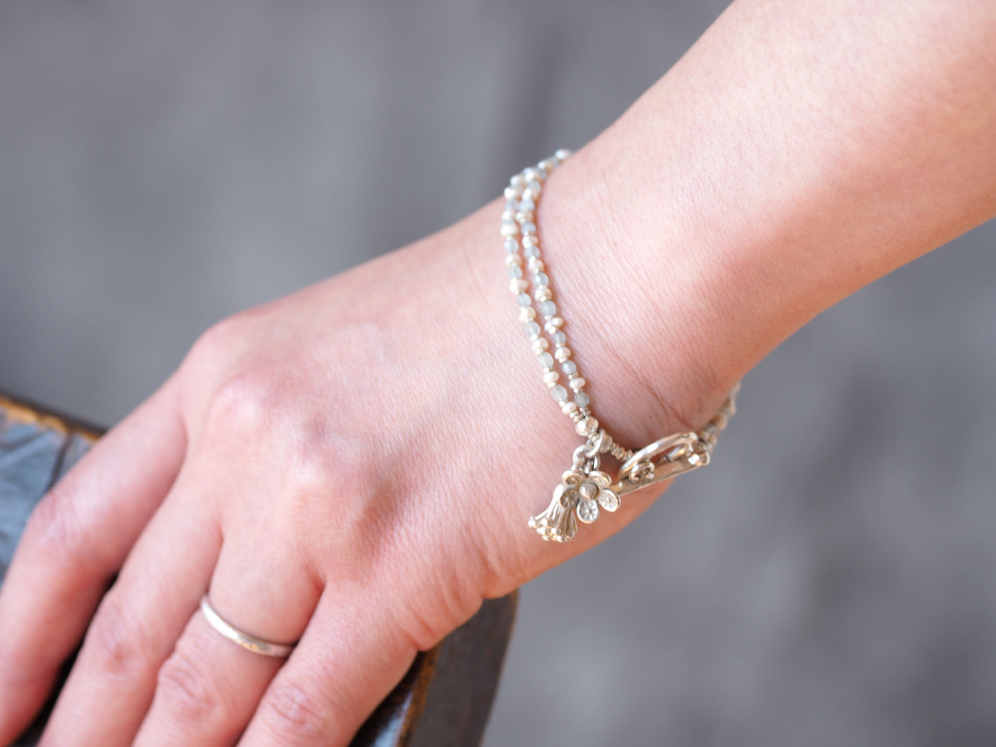 -Pearl・Aquamaline- double bracelet