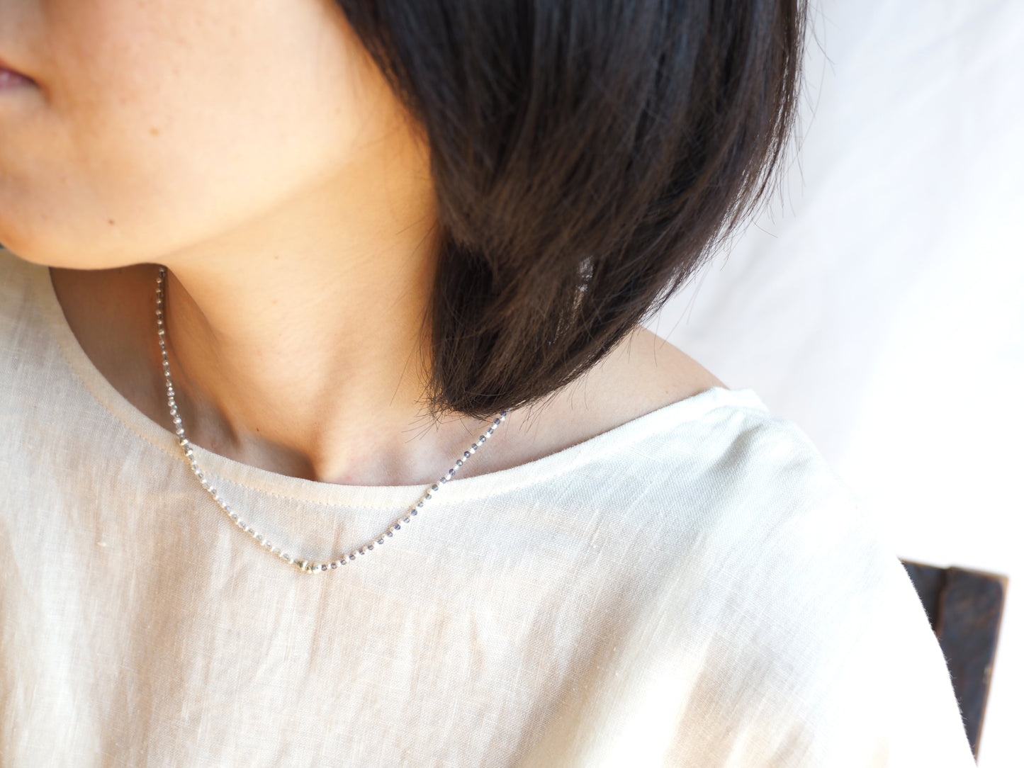 -Pearl・Iolite・Labradorite- mantel necklace