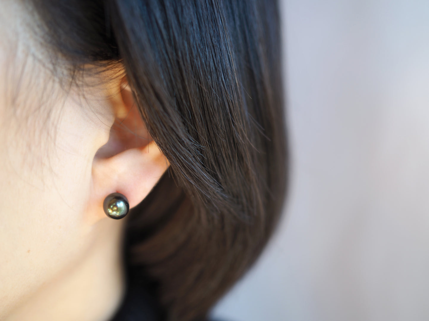 brown pearl stud earrings 