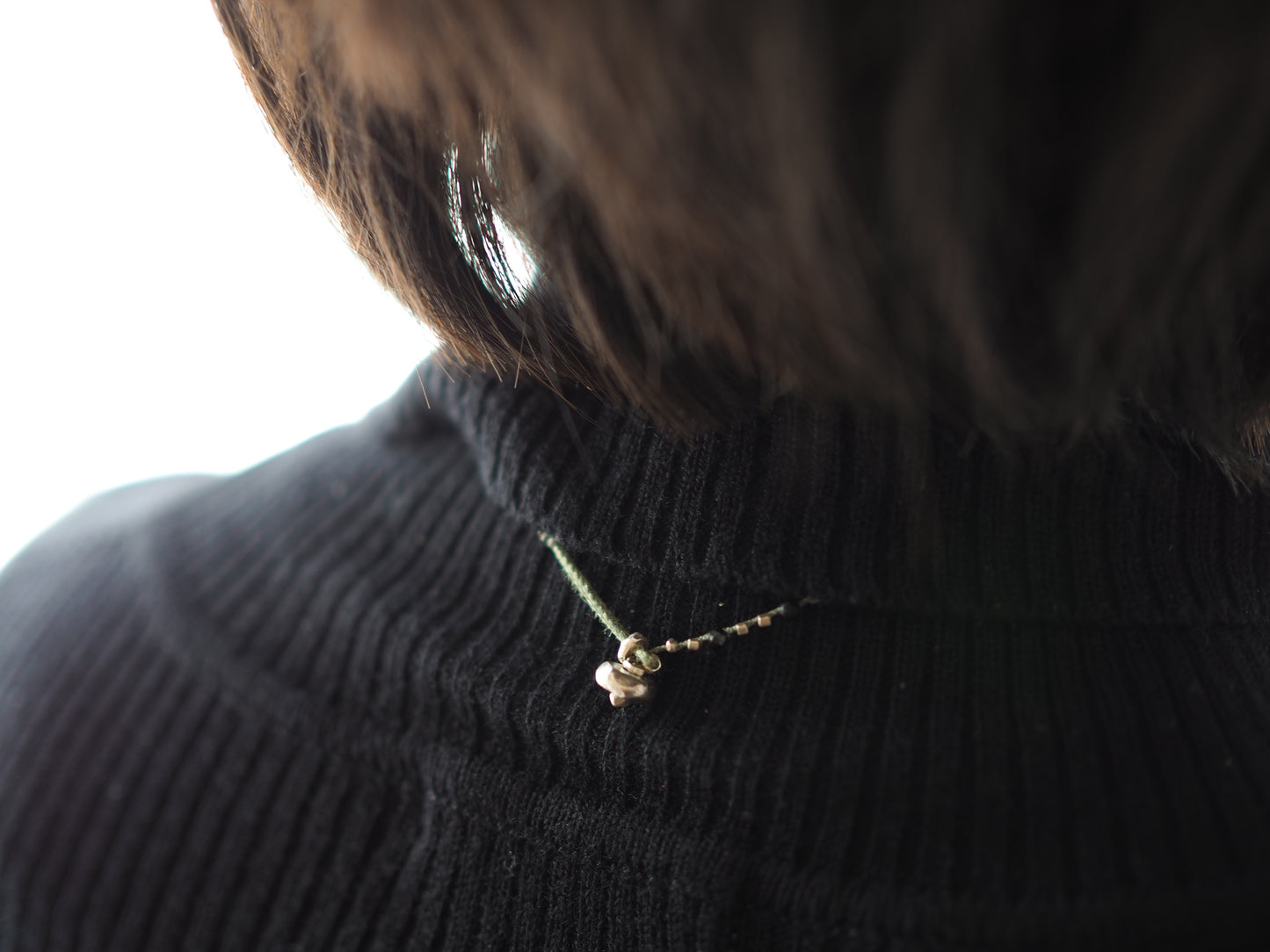 "Botanical" Charm Garnet Braided Long Necklace