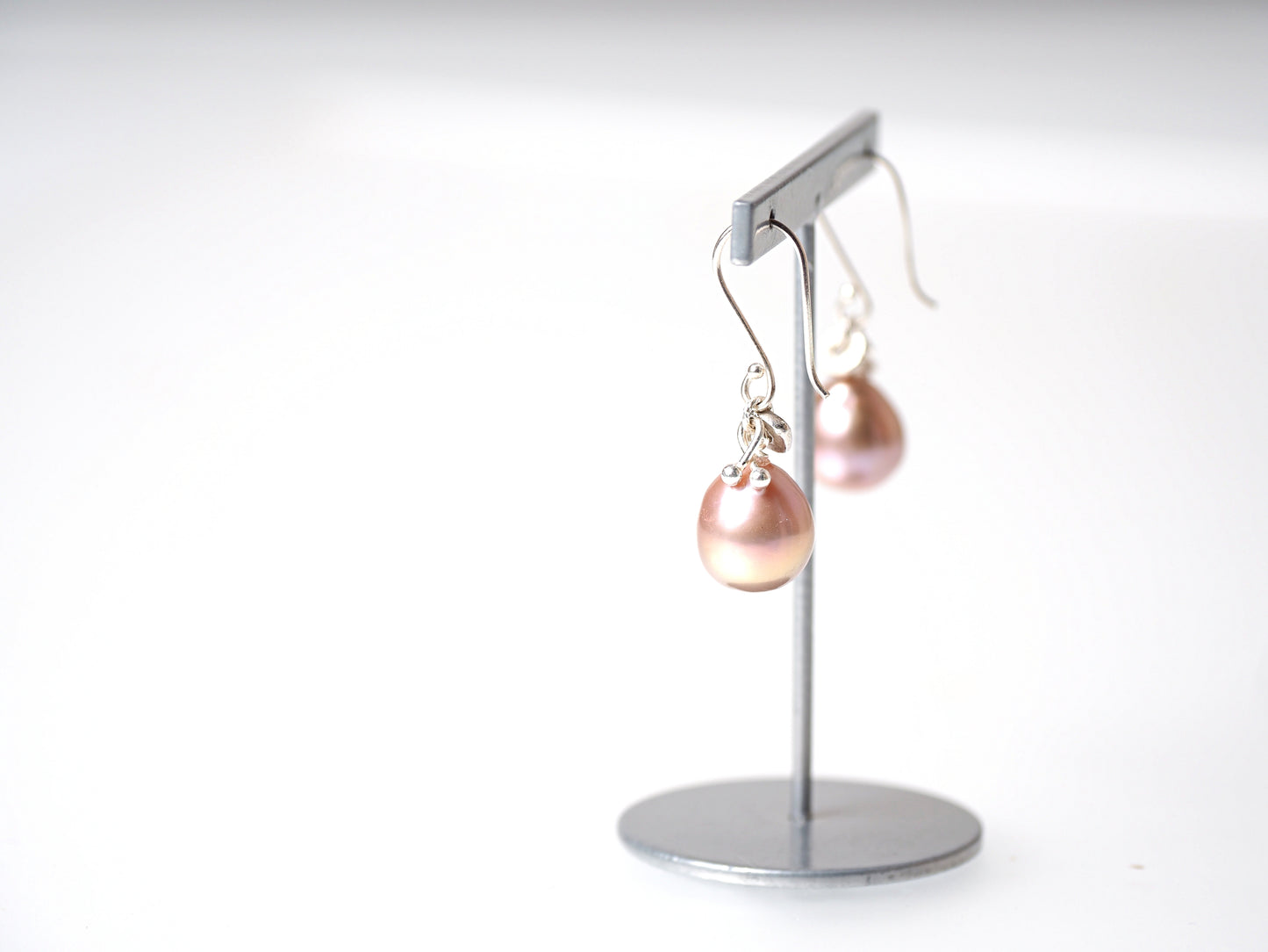 lavender pearl earrings