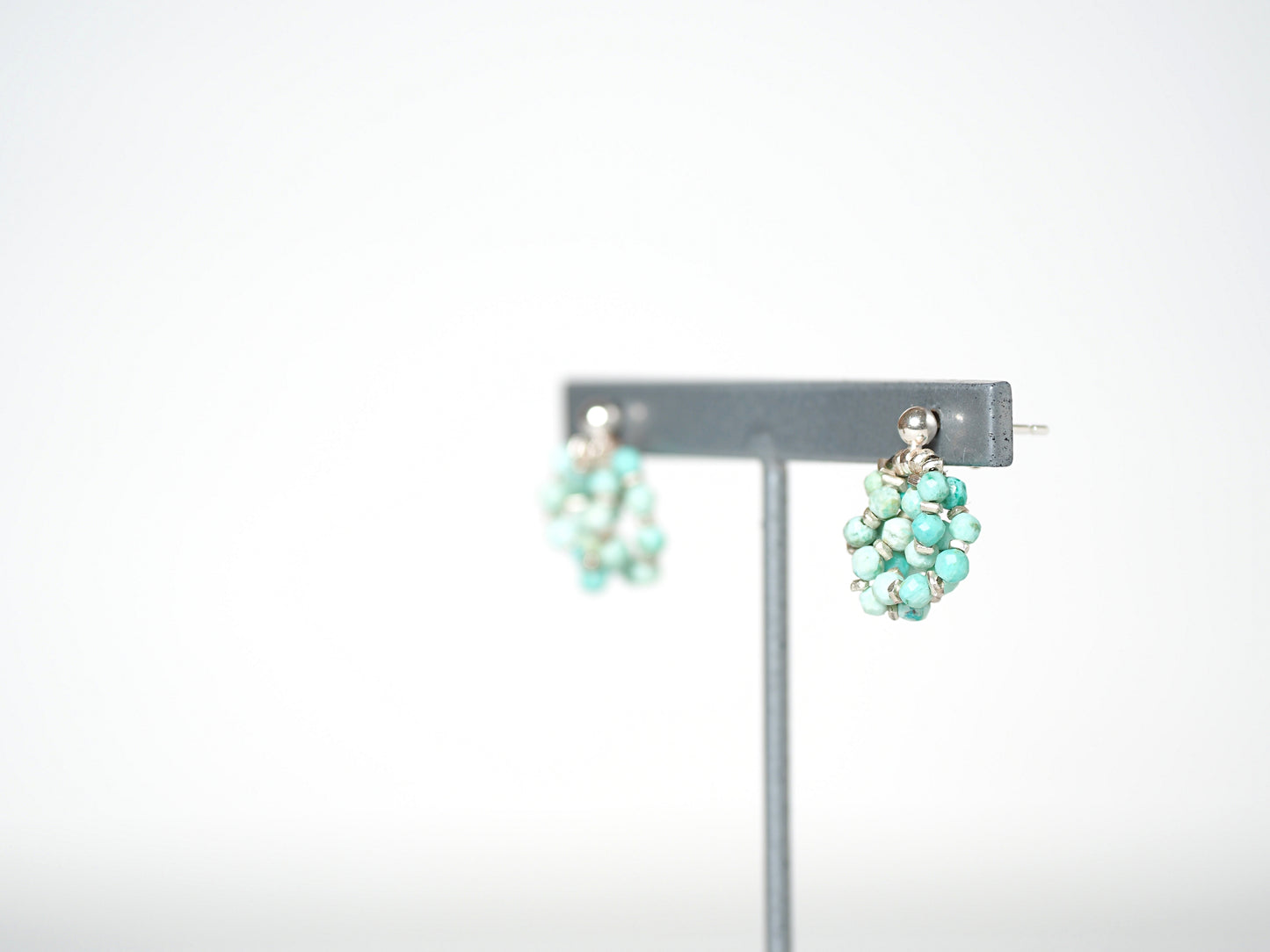 -Chrysocolla- 'beads hoop' studs & earrings