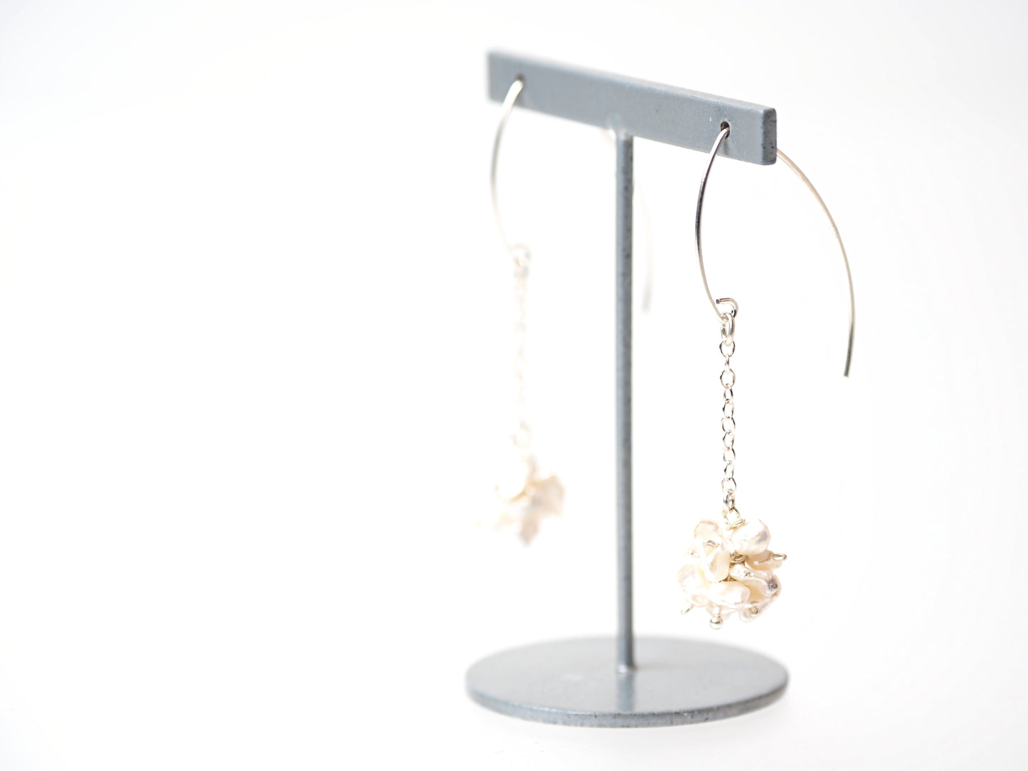 Tassel Freshwater Pearl Marquise Hook Earrings