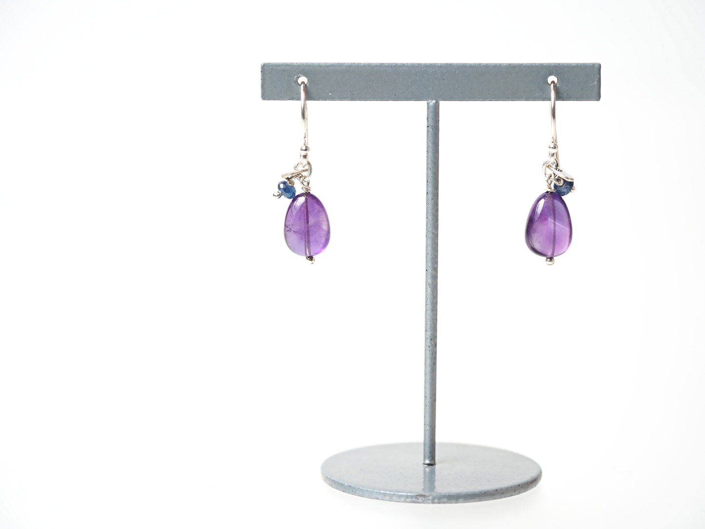 紫水晶 x 蓝宝石耳环