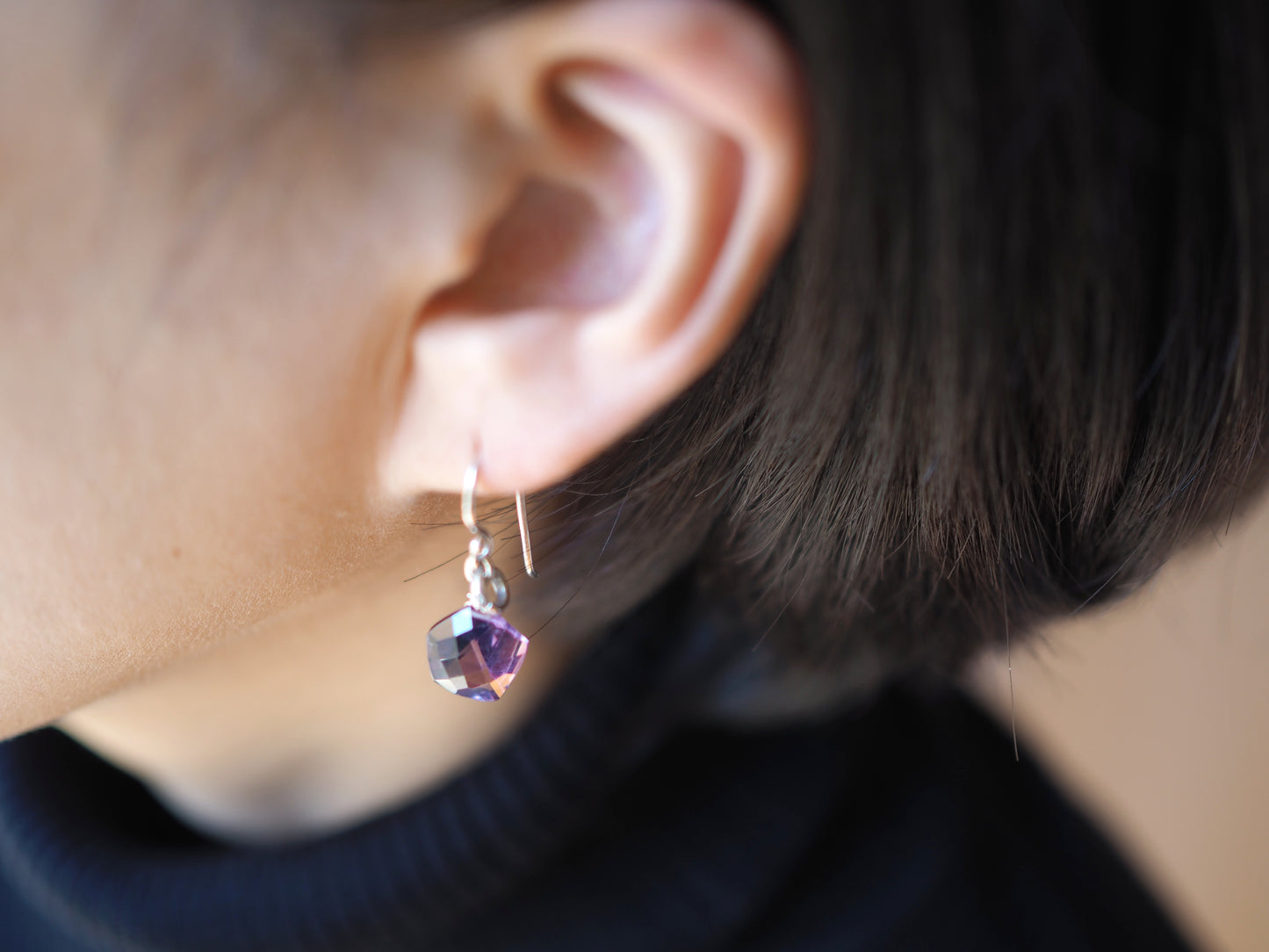 “花式造型”紫水晶耳环