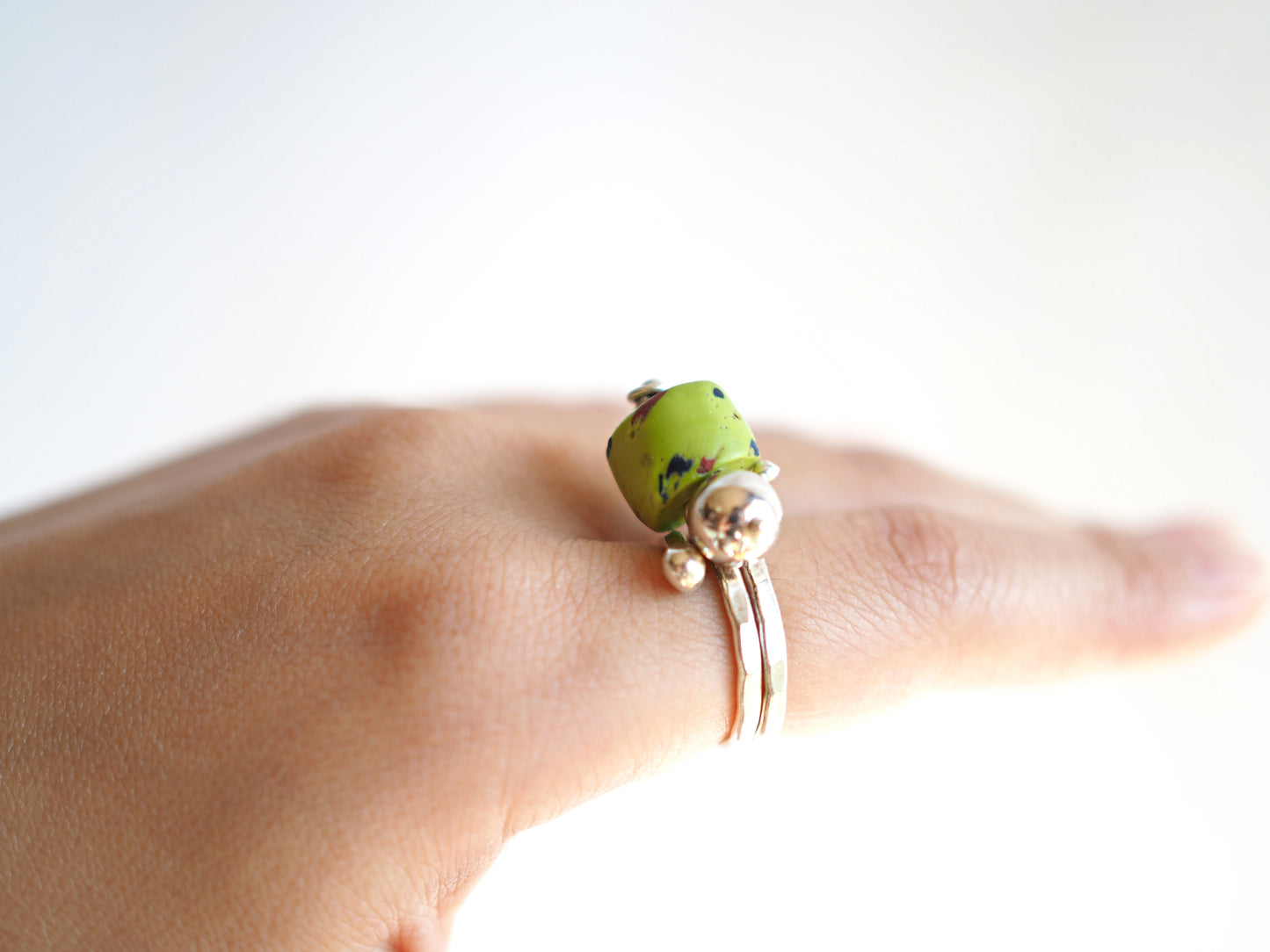dragonfly ball silver ring